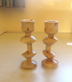 Pair of candle holders by Dave Skinner